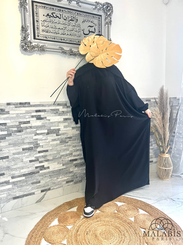 Abaya avec voile intégré | NOIR